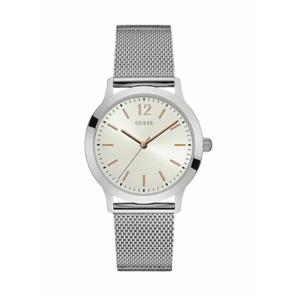 Guess Γυναικείο Ρολόι 39mm Μπαταρίας με Ασημί Μεταλλικό Μπρασελέ – W0921G1