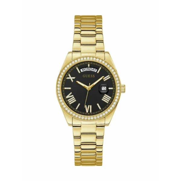 Guess Luna Γυναικείο Ρολόι 36mm Μπαταρίας με Χρυσό Μεταλλικό Μπρασελέ – GW0307L2