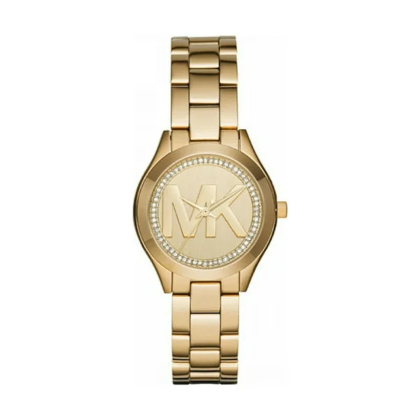 Michael Kors Mini Slim Runway Γυναικείο Ρολόι 33mm Μπαταρίας με Χρυσό Μεταλλικό Μπρασελέ – MK3477
