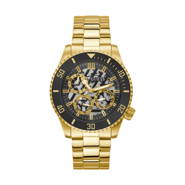 Guess Axle Ανδρικό Ρολόι 45mm Μπαταρίας με Χρυσό Μεταλλικό Μπρασελέ – GW0488G2