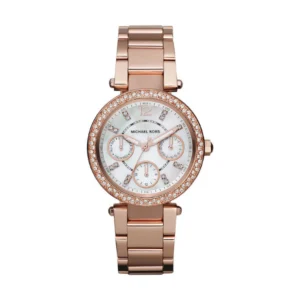 Michael Kors Parker Γυναικείο Ρολόι 33mm Χρονογράφος Μπαταρίας με Ροζ Χρυσό Μεταλλικό Μπρασελέ - MK5616