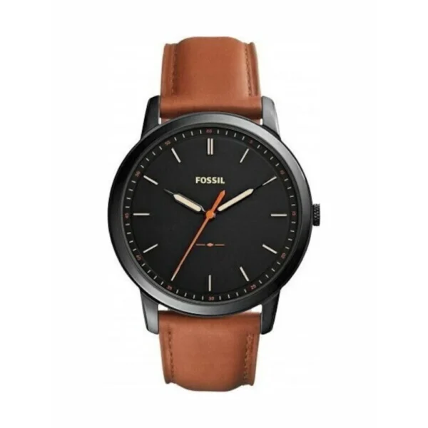 Fossil Ανδρικό Ρολόι 44mm Μπαταρίας με Καφέ Δερμάτινο Λουράκι – FS5305