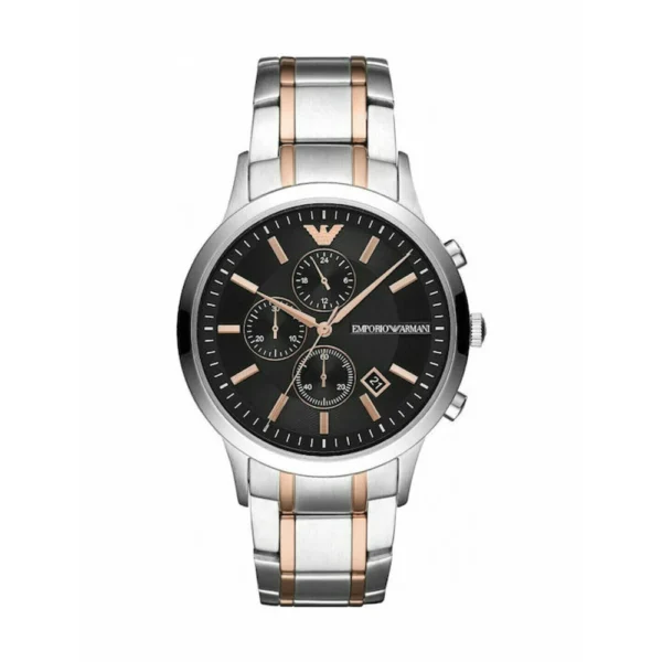 Emporio Armani Renato Ανδρικό Ρολόι 43mm Χρονογράφος Μπαταρίας με Ασημί Μεταλλικό Μπρασελέ – AR11165