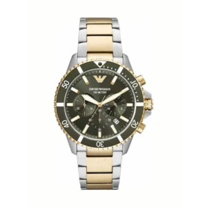 Emporio Armani Ανδρικό Ρολόι 42mm Χρονογράφος Μπαταρίας με Μεταλλικό Μπρασελέ - AR11361