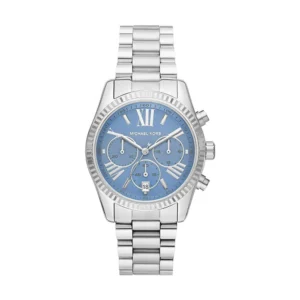 Michael Kors Lexington Ανδρικό Ρολόι 38mm Χρονογράφος Μπαταρίας με Ασημί Μεταλλικό Μπρασελέ - MK7215