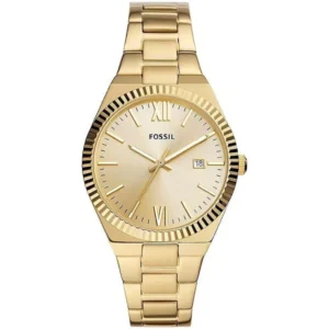 Fossil Γυναικείο Ρολόι 38mm Μπαταρίας με Χρυσό Μεταλλικό Μπρασελέ - ES5299