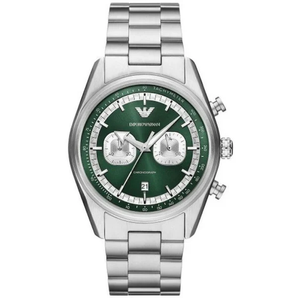 Emporio Armani Giovanni Ανδρικό Ρολόι Χρονογράφος Μπαταρίας με Ασημί Μεταλλικό Μπρασελέ – AR11637