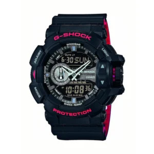 Casio G-Shock Αναλογικό/Ψηφιακό Ανδρικό Ρολόι 51mm Χρονογράφος Μπαταρίας με Μαύρο Καουτσούκ Λουράκι - GA-400HR-1AER