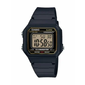 Casio Ανδρικό Ρολόι 42mm Μπαταρίας με Μαύρο Καουτσούκ Λουράκι - W-217H-9AVDF