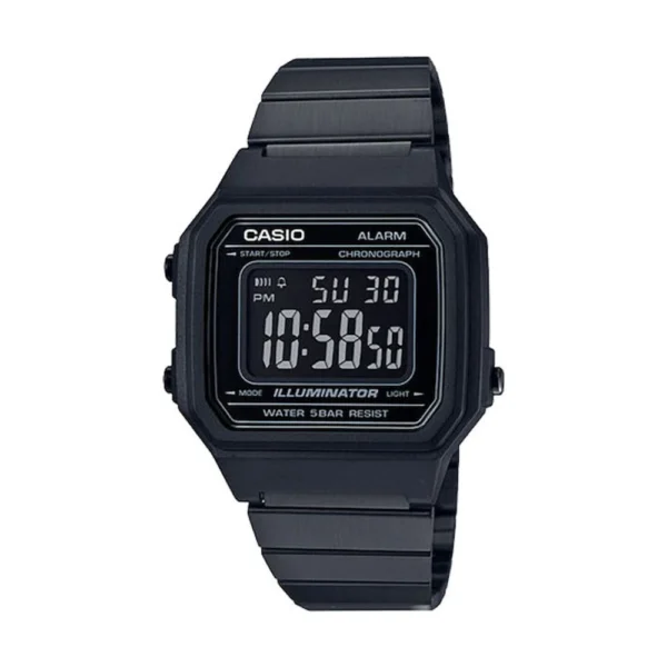 Casio Vintage Edgy Ψηφιακό Ανδρικό Ρολόι 41mm Χρονογράφος Μπαταρίας με Μαύρο Καουτσούκ Λουράκι – B650WB-1BEF