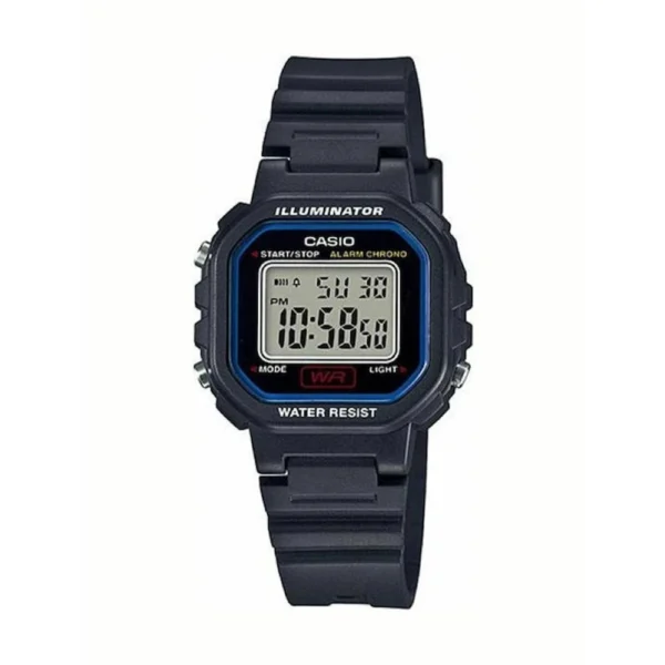 Casio Γυναικείο Ρολόι 30mm Χρονογράφος Αυτόματο με Μαύρο Καουτσούκ Λουράκι – LA-20WH-1CEF