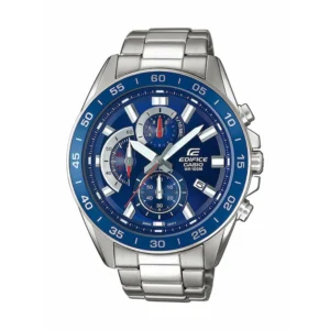 Casio Edifice Ανδρικό Ρολόι 47mm Χρονογράφος Μπαταρίας με Ασημί Μεταλλικό Μπρασελέ - EFV-550D-2AVUEF