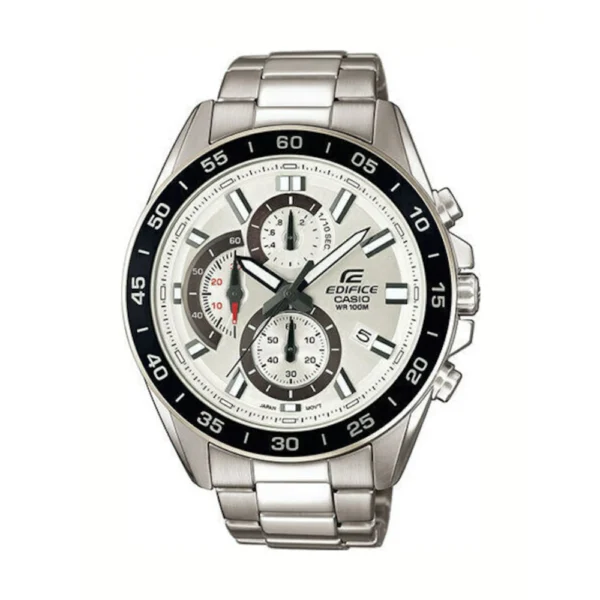 Casio Edifice Ανδρικό Ρολόι 47mm Χρονογράφος Μπαταρίας με Ασημί Μεταλλικό Μπρασελέ – EFV-550D-7AVUEF