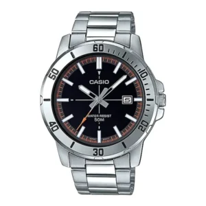 Casio Ανδρικό Ρολόι 45mm Μπαταρίας με Ασημί / Ασημί Μεταλλικό Μπρασελέ - MTP-VD01D-1E2VUDF