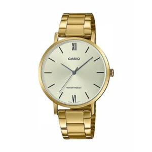Casio Enticer Γυναικείο Ρολόι 34mm Μπαταρίας με Χρυσό Μεταλλικό Μπρασελέ - LTP-VT01G-9BUDF