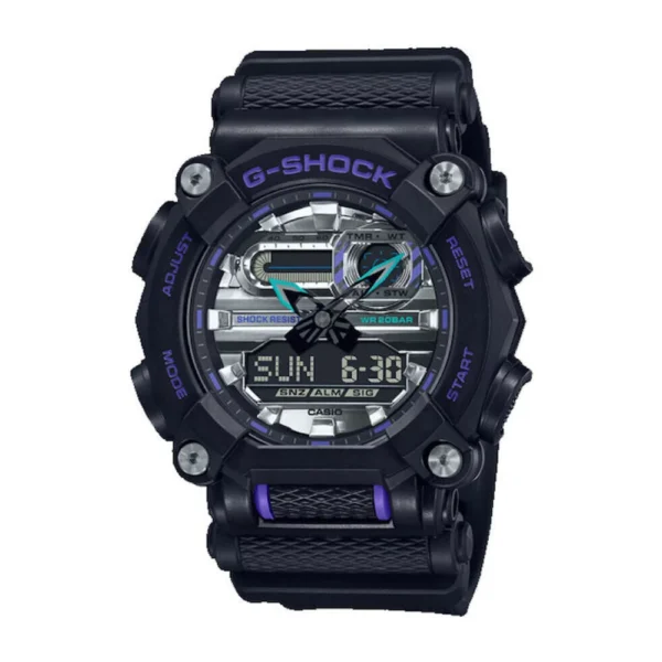 Casio Ανδρικό Ρολόι Μπαταρίας με Μαύρο Μεταλλικό Μπρασελέ – GA-900AS-1ADR