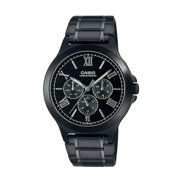 Casio Ανδρικό Ρολόι 41.5mm Μπαταρίας με Μαύρο Μεταλλικό Μπρασελέ – MTP-V300B-1A