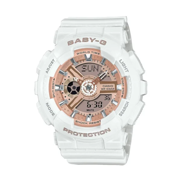 Casio Ψηφιακό Ανδρικό Ρολόι 46.3mm Μπαταρίας με Λευκό Καουτσούκ Λουράκι – BA-110X-7A1ER