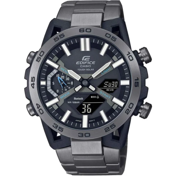 Ρολόι CASIO Edifice Sospensione Tough Solar Smart Chrono Grey Steel Bracelet – ECB-2000DC-1AEF