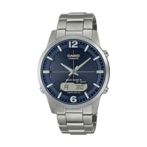 Casio Wave Ceptor Ανδρικό Ρολόι 40mm Solar με Ασημί Μεταλλικό Μπρασελέ - LCW-M170TD-2AER