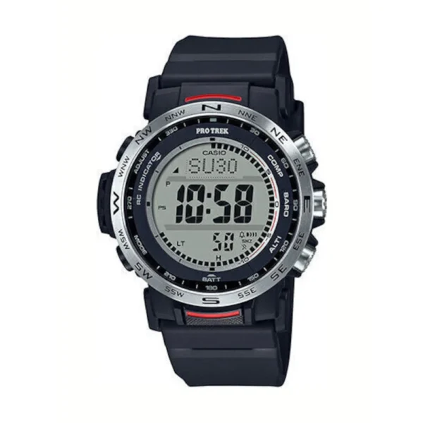Casio Pro Trek Ανδρικό Ρολόι Μπαταρίας με Μαύρο Καουτσούκ Λουράκι – PRW-35-1AER