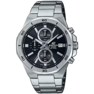 Casio Edifice Ανδρικό Ρολόι 47mm Χρονογράφος Μπαταρίας με Ασημί Μεταλλικό Μπρασελέ - EFV-640D-1AVUEF