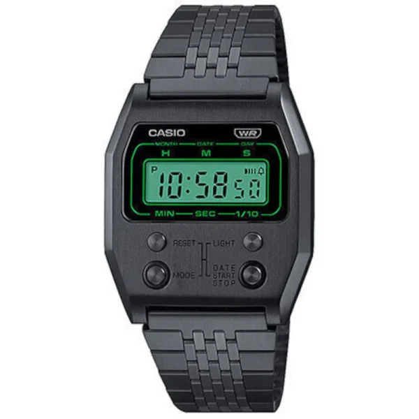 Casio Ανδρικό Ρολόι Μπαταρίας με Μαύρο Μεταλλικό Μπρασελέ – A1100B-1EF