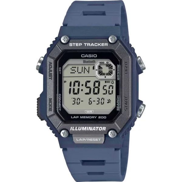 Ρολόι CASIO Collection Dual Time Chronograph Blue Plastic Strap – WS-B1000-2AVEF