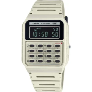 Ρολόι CASIO Vintage Mini Calculator Dual Time Chronograph White Bio-Resin Strap - CA-53WB-8BEF