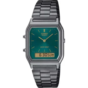 Ρολόι CASIO Vintage Dual Time Chronograph Grey Stainless Steel Bracelet - AQ-230EGG-3AEF