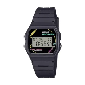 Casio Ανδρικό Ρολόι 34mm Μπαταρίας με Μαύρο Καουτσούκ Λουράκι - F-91WPC-1ADR