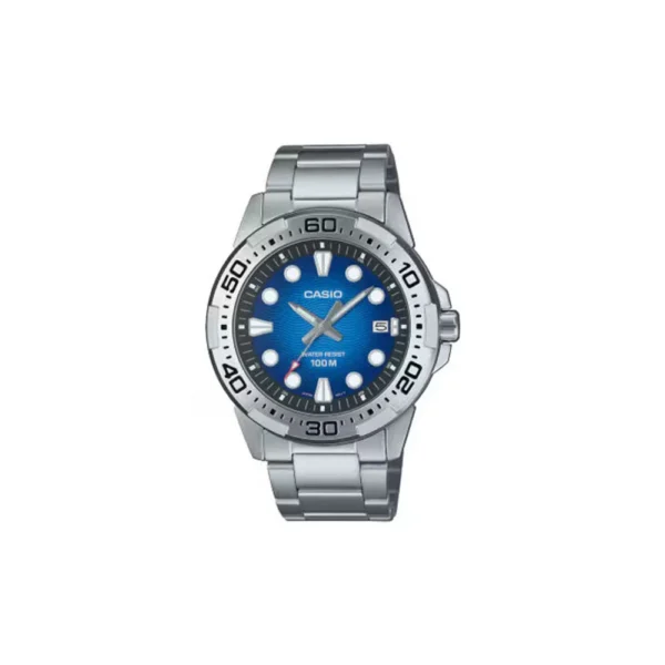 Casio Ανδρικό Ρολόι Μπαταρίας με Ασημί Μεταλλικό Μπρασελέ – MTD-140D-2AVDF