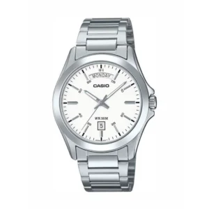 Casio Collection Ανδρικό Ρολόι 39.8mm Μπαταρίας με Ασημί Μεταλλικό Μπρασελέ - MTP-1370D-7A3VDF