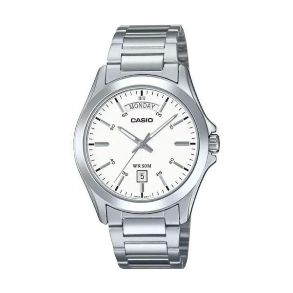 Casio Collection Ανδρικό Ρολόι 39.8mm Μπαταρίας με Ασημί Μεταλλικό Μπρασελέ – MTP-1370D-7A3VDF