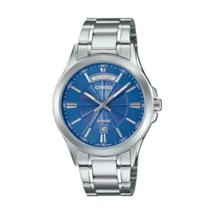 Casio Ανδρικό Ρολόι 40mm Μπαταρίας με Ασημί Μεταλλικό Μπρασελέ - MTP-1381D-2AVDF