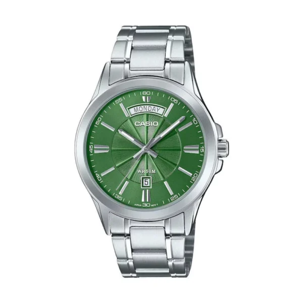 Casio Ανδρικό Ρολόι 40mm Μπαταρίας με Ασημί Μεταλλικό Μπρασελέ – MTP-1381D-3AVDF