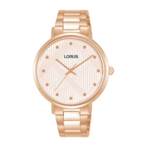 Lorus Γυναικείο Ρολόι 36mm Μπαταρίας με Ροζ Χρυσό Μεταλλικό Μπρασελέ - RG202VX9