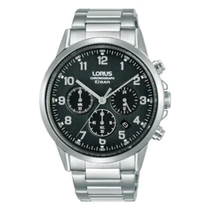 Lorus Ανδρικό Ρολόι 42mm Χρονογράφος Μπαταρίας με Ασημί Μεταλλικό Μπρασελέ - RT313KX9