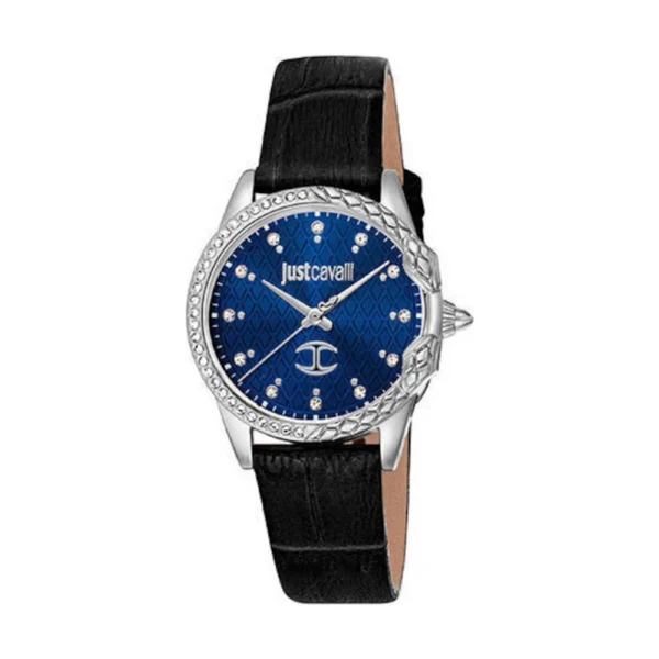 Just Cavalli Γυναικείο Ρολόι 32mm Χρονογράφος Μπαταρίας με Μαύρο Δερμάτινο Λουράκι – JC1L095L0315