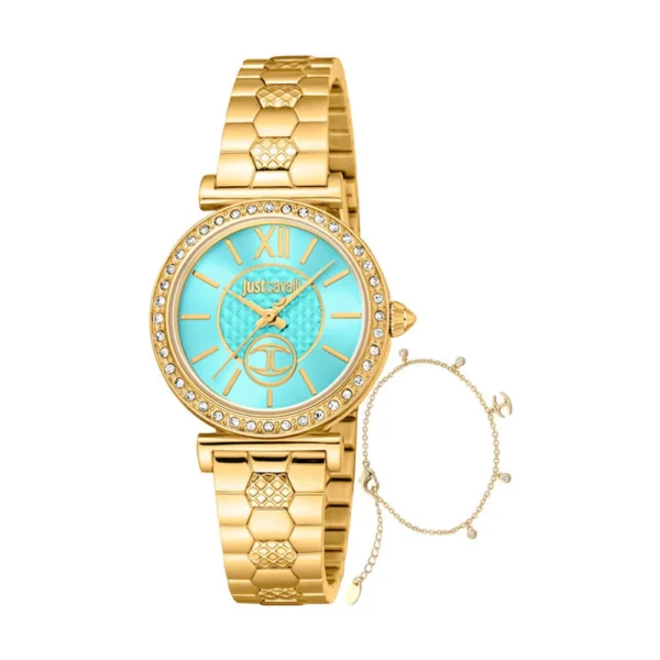Just Cavalli Γυναικείο Ρολόι 30mm Μπαταρίας με Χρυσό Μεταλλικό Μπρασελέ – JC1L273M0065