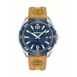 Timberland Ανδρικό Ρολόι 44mm Μπαταρίας με Καφέ Δερμάτινο Λουράκι - TDWGB2202110