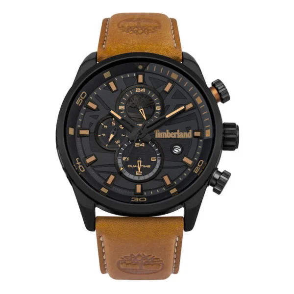 Timberland Henniker II Ανδρικό Ρολόι 46mm Χρονογράφος Μπαταρίας με Καφέ Δερμάτινο Λουράκι – TBL.14816JLB/02