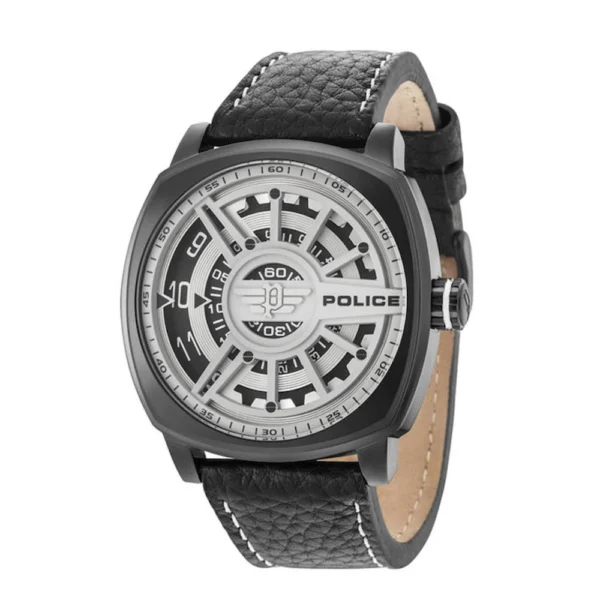 Police Ανδρικό Ρολόι 49mm Μπαταρίας με Μαύρο / Μαύρο Μεταλλικό Μπρασελέ