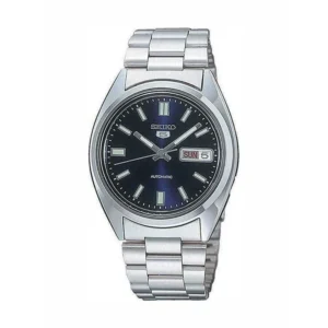 Seiko Ανδρικό Ρολόι 37mm Αυτόματο με Ασημί Μεταλλικό Μπρασελέ - SNXS77K1