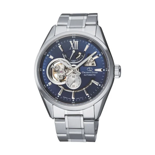 Orient Star Ανδρικό Ρολόι 41mm Αυτόματο με Ασημί Μεταλλικό Μπρασελέ – RE-AV0003L00B