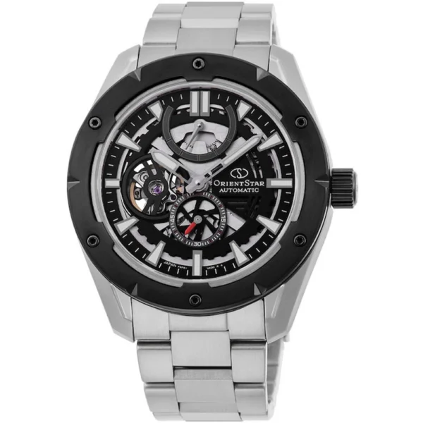 Orient Star Ανδρικό Ρολόι 43mm Αυτόματο με Ασημί Μεταλλικό Μπρασελέ – RE-AV0A01B00B