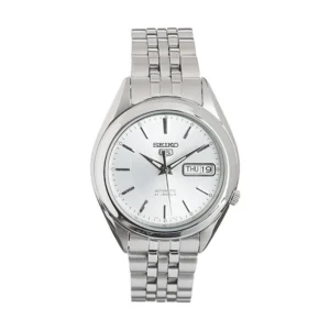 Seiko 5 Ανδρικό Ρολόι 18mm Αυτόματο με Ασημί Μεταλλικό Μπρασελέ - SNKL15K1