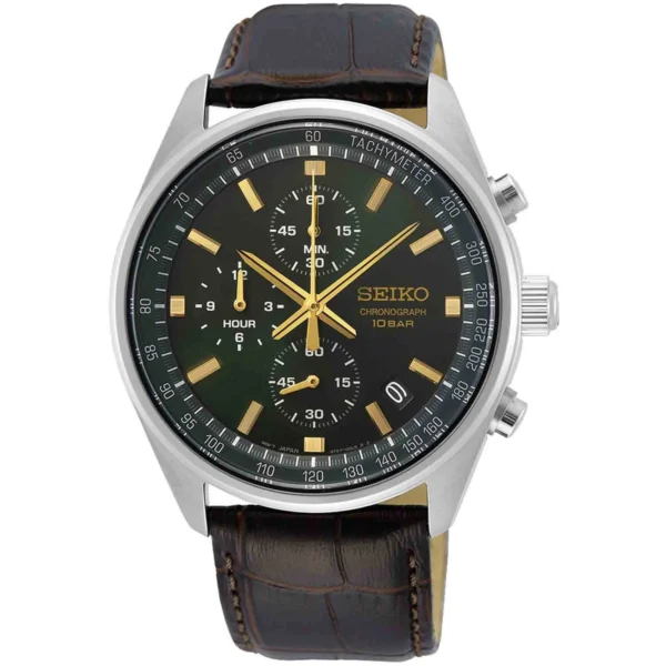 Ρολόι SEIKO Conceptual Chronograph Brown Leather Strap – SSB385P1