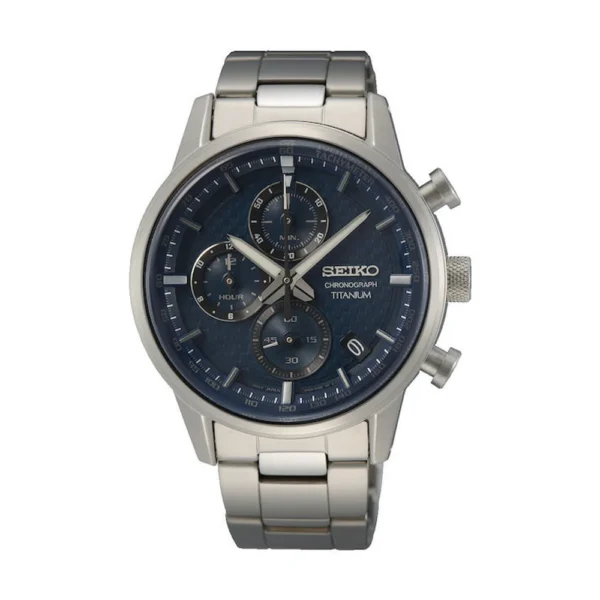 Seiko Ανδρικό Ρολόι 41.6mm Χρονογράφος Μπαταρίας με Γκρι Μεταλλικό Μπρασελέ – SSB387P1