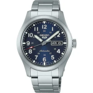 Seiko 5 Sports Ανδρικό Ρολόι 39.4mm Αυτόματο με Ασημί Μεταλλικό Μπρασελέ - SRPG29K1